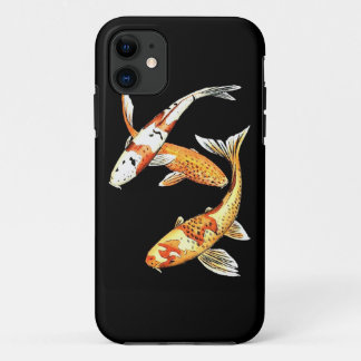 Coque Case-Mate iPhone Poisson rouge oriental de Koi sur le noir