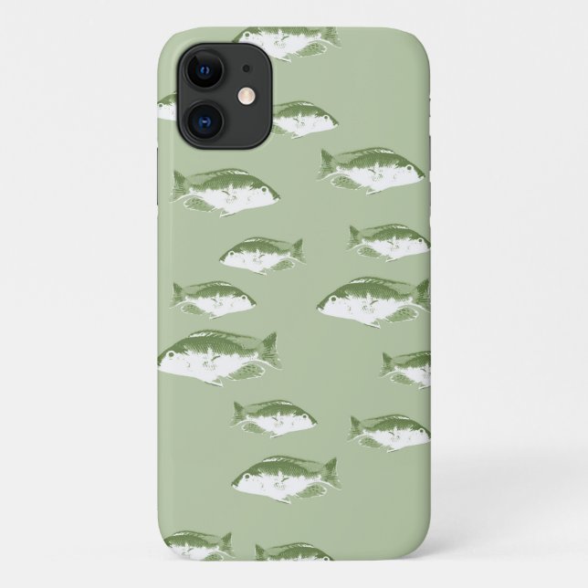 Coques Case-Mate iPhone Poisson vert olive (Dos)