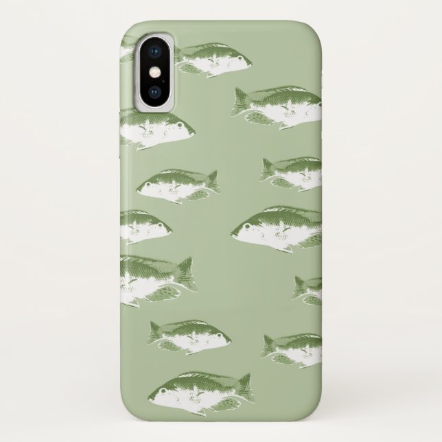 Coques Case-Mate iPhone Poisson vert olive (Dos)