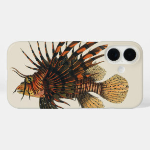 Coque Pour iPhone 16 Poisson vintage de Lion, Marine Océan Vie Animal