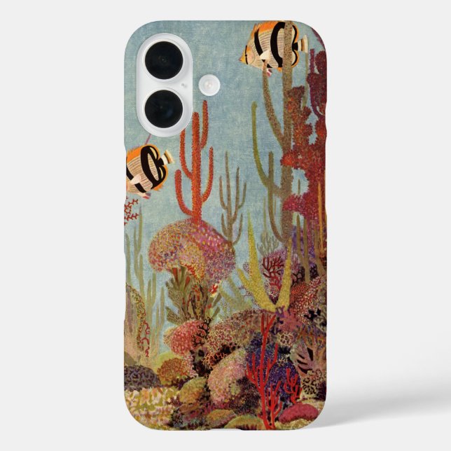 Coques Case-Mate iPhone Poissons-anges en corail, poissons tropicaux Vinta (Verso)
