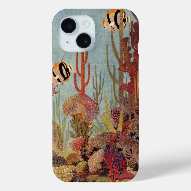 Coques Case-Mate iPhone Poissons-anges en corail, poissons tropicaux Vinta (Verso)