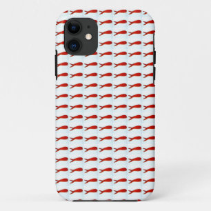 Coque Case-Mate iPhone poissons de rouge de cerise sur le motif blanc