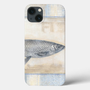 Etui iPhone 13 Poissons gris sur l'arrière - plan beige