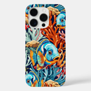 Coque iPhone 16 Pro Poissons Tropicaux Couleurs Vives Ambiance Estival