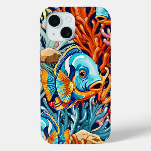 Coque Case-Mate iPhone Poissons Tropicaux Couleurs Vives Ambiance Été