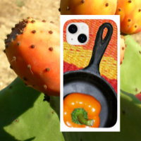 Poivre orange en poêle à frire noire, poêle coloré