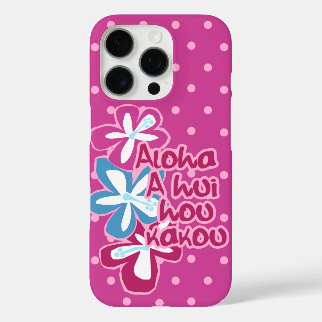 Coques Case-Mate iPhone Pokii Hawaii Aloha Hibiscus Polka Dot Rose (Verso)