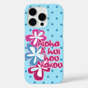 Coque iPhone 16 Pro Pokii Hawaii Aloha Hibiscus Polka Dot Turq