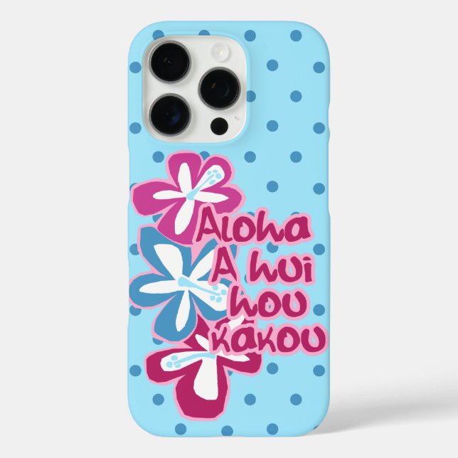 Coques Case-Mate iPhone Pokii Hawaii Aloha Hibiscus Polka Dot Turq (Verso)