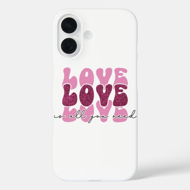 Coques Case-Mate iPhone Police "Amour" empilée en Bubble Font (Verso)