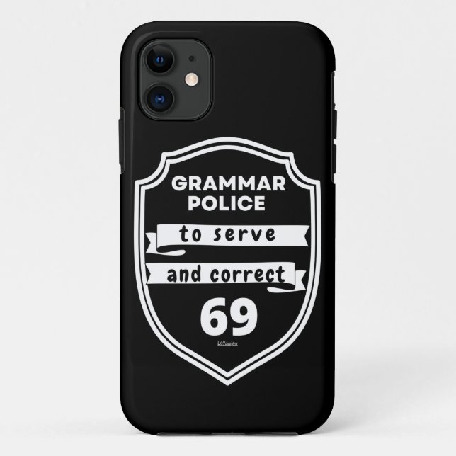 Coques Case-Mate iPhone POLICE GRAMMAR POUR SERVIR ET CORRECTER drôle (Dos)
