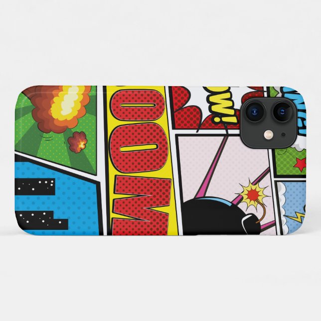 Coques Case-Mate iPhone Polices de bande dessinée ! (Dos (Horizontal))