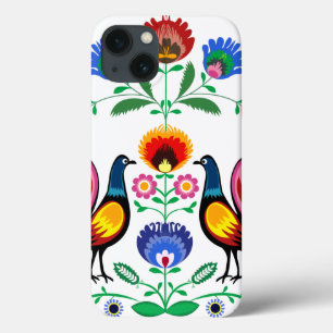Coques Pour iPhone Polish Folk With Decorative Floral & Cockerels