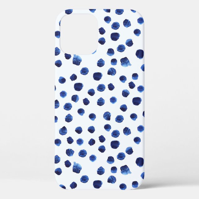 Coques Case-Mate iPhone Polka Bleue : Aquarelle Point sans joint. (Verso)
