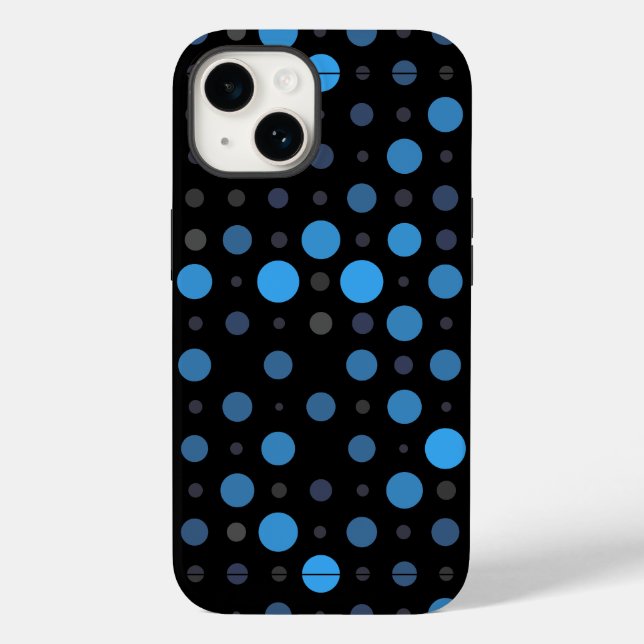 Coques Case-Mate iPhone Polka Dot 01X.Bleu Ombre noir BG (Verso)