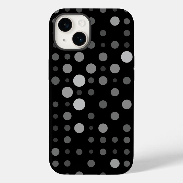 Coques Case-Mate iPhone Polka Dot 01X.Ombre grise BBG noir (Verso)