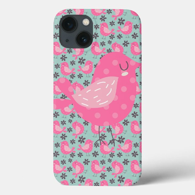 Coques Case-Mate iPhone Polka Dot Birds and Flowers (Verso)