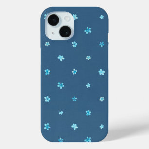 Coque Case-Mate iPhone Polka Dot Oublie-Me-Nots sur arrière - plan bleu