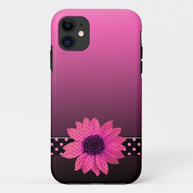 Coques Case-Mate iPhone Polka Dot Rose Daisy (Dos)