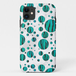 Coque Case-Mate iPhone Polka Dot Tiger noir et Turquoise