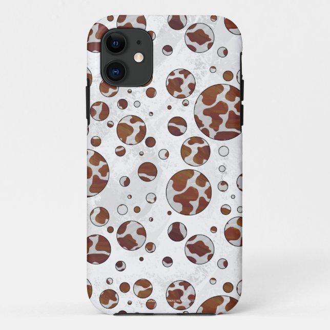 Coques Case-Mate iPhone Polka Dot Vache Brown et blanche (Dos)