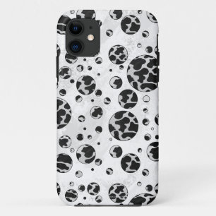 Coque iPhone 11 Polka Dot Vache noir et blanc