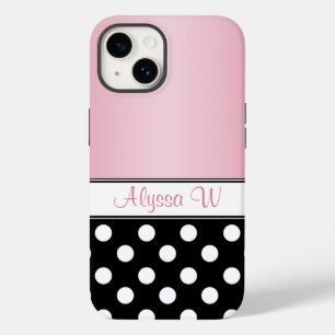 Coque Case-Mate iPhone Polka noire rose