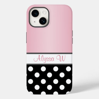 Coque Case-Mate iPhone Polka noire rose