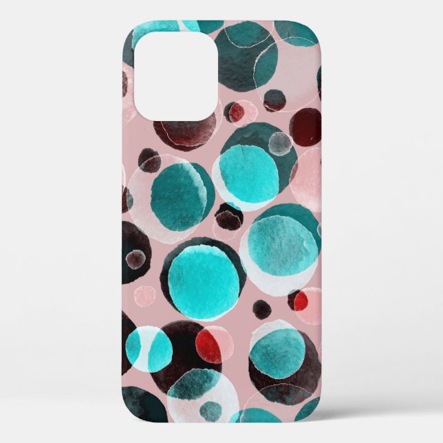 Coques Case-Mate iPhone Polka point aquarelle, motif abstrait. (Verso)
