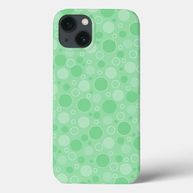 Coques Case-Mate iPhone Polka point vert tons rétro années 60 (Verso)
