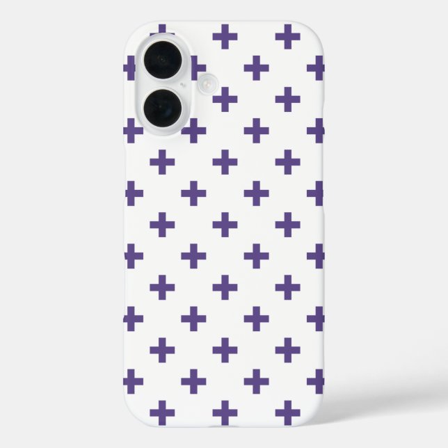 Coques Case-Mate iPhone Polka ultra violette croise sur blanc (Verso)