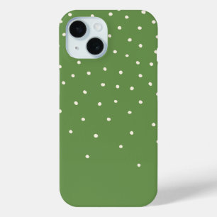 Coque Case-Mate iPhone Polka vert et blanc minuscule point artisanal irré