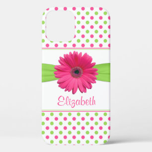 Etui iPhone Case-Mate Polka vert rose Pot Gerbera Daisy