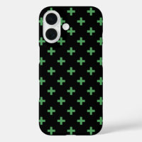 Polka verte croise sur noir