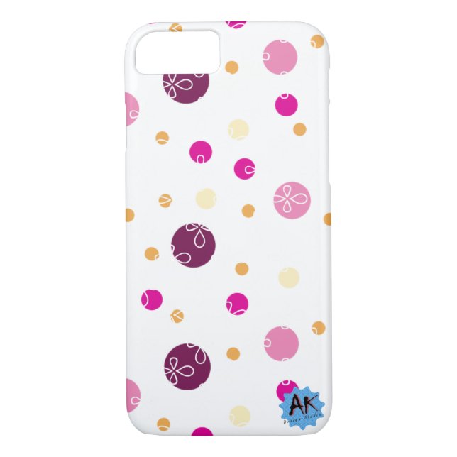 Coques Case-Mate iPhone Polkadot violet motif (Dos)