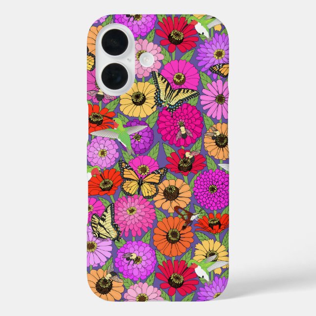 Coques Case-Mate iPhone pollinisateurs et zinnias (Verso)