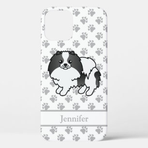 Case-Mate iPhone Case Pomeranian Parti-Coleur Noir Dessin Animé Chien & 
