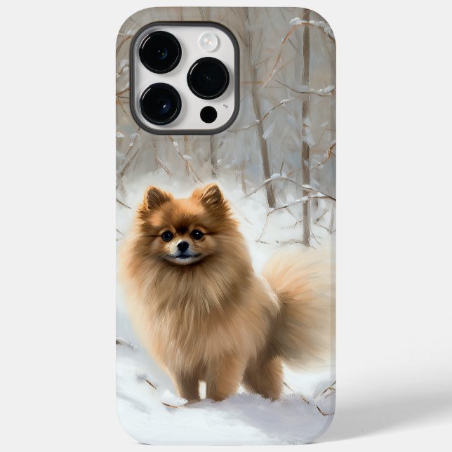 Coques Case-Mate iPhone Poméranie Laissez Tomber la Neige Noël (Verso)