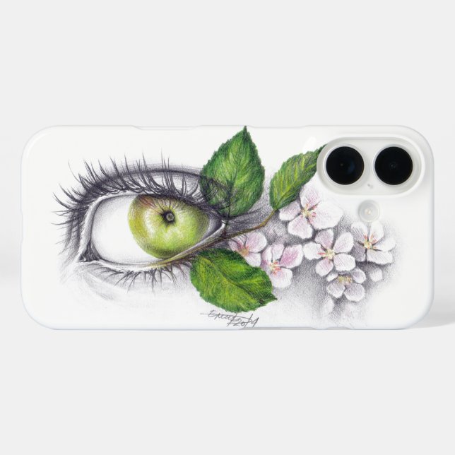 Coques Case-Mate iPhone Pomme de mon œil Art de dessin surréaliste (Verso (horizontal))