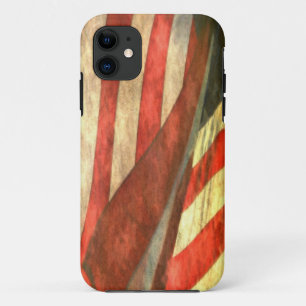 Coque iPhone 11 Pomme Drapeau Américain