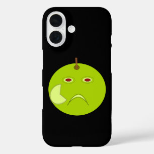 Coque Pour iPhone 16 Pomme maléfique avec cicatrice Halloween