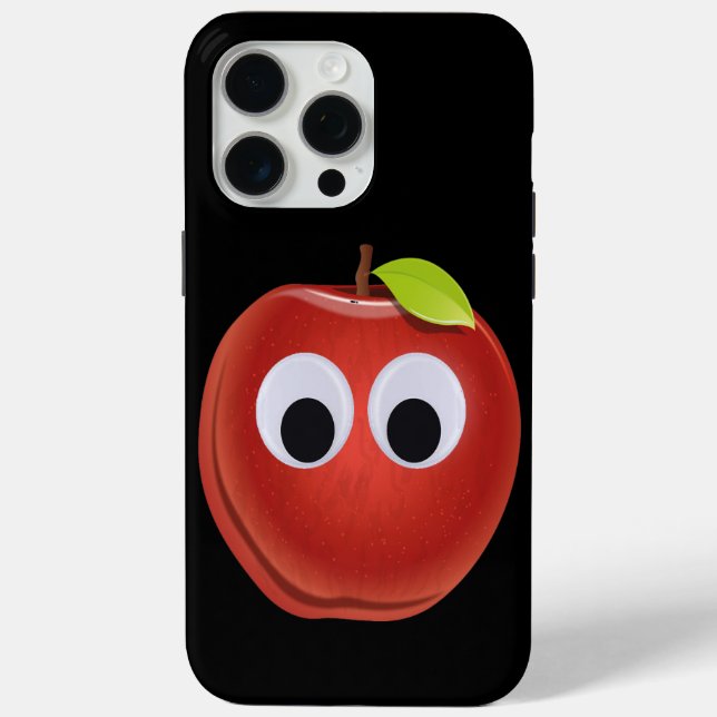 Coques Case-Mate iPhone Pomme rouge drôle avec yeux de googly (Verso)