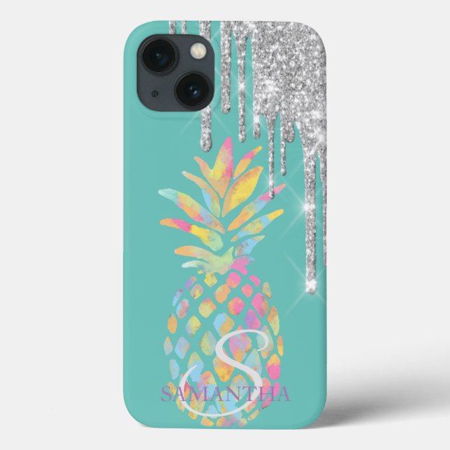 Coques Case-Mate iPhone Pomme verte ananas menthe aux gouttes de paillette (Verso)