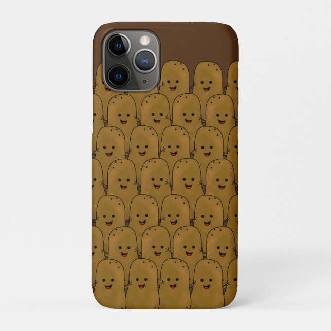 Coques Case-Mate iPhone Pommes de terre marrons joyeuses en groupe (Dos)