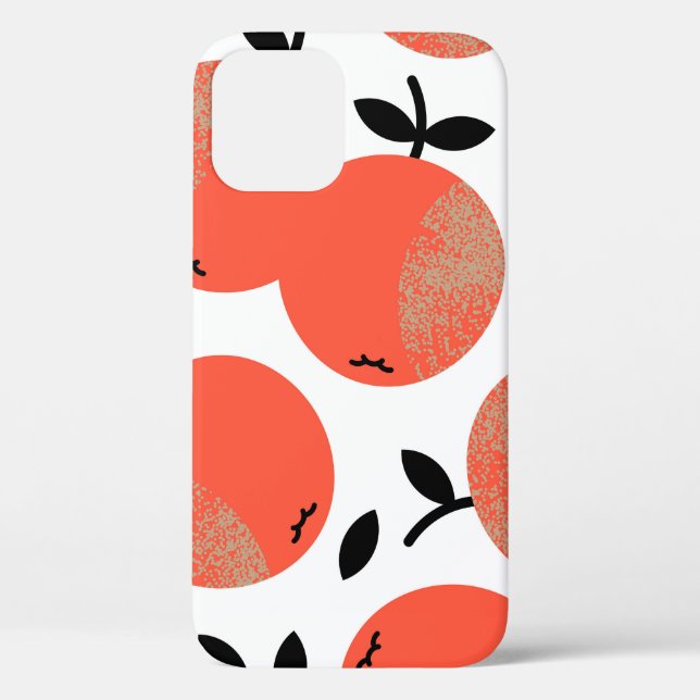 Coques Case-Mate iPhone Pommes rouges : Motif texturé doré. (Verso)