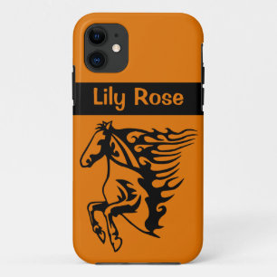 Case-Mate iPhone Case Poney Cheval Bronco Étalon Colère Orange Dessin au
