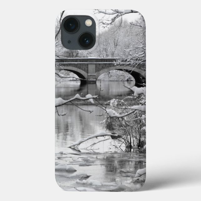 Coques Case-Mate iPhone Pont Arch au-dessus de la rivière Froid en hiver (Verso)