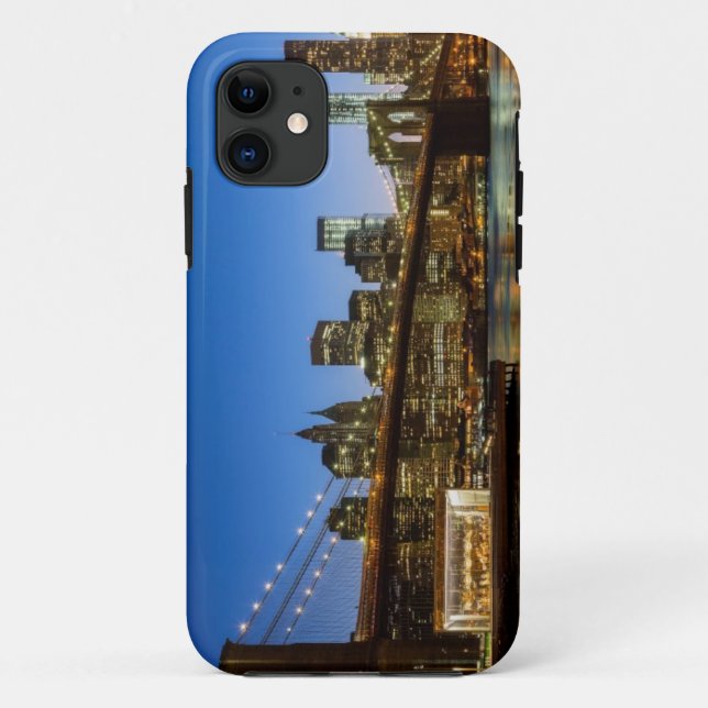 Coques Case-Mate iPhone Pont de Manhattan et de Brooklyn au crépuscule (Dos)