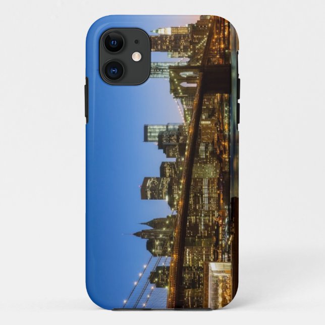 Coques Case-Mate iPhone Pont de Manhattan et de Brooklyn au crépuscule (Dos)